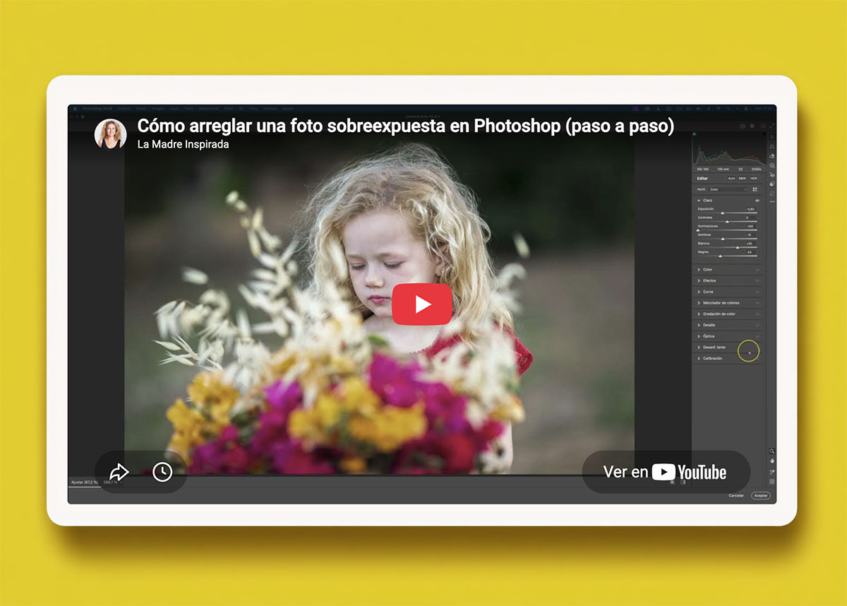 foto de video tutorial de youtube de la madre inspirada
