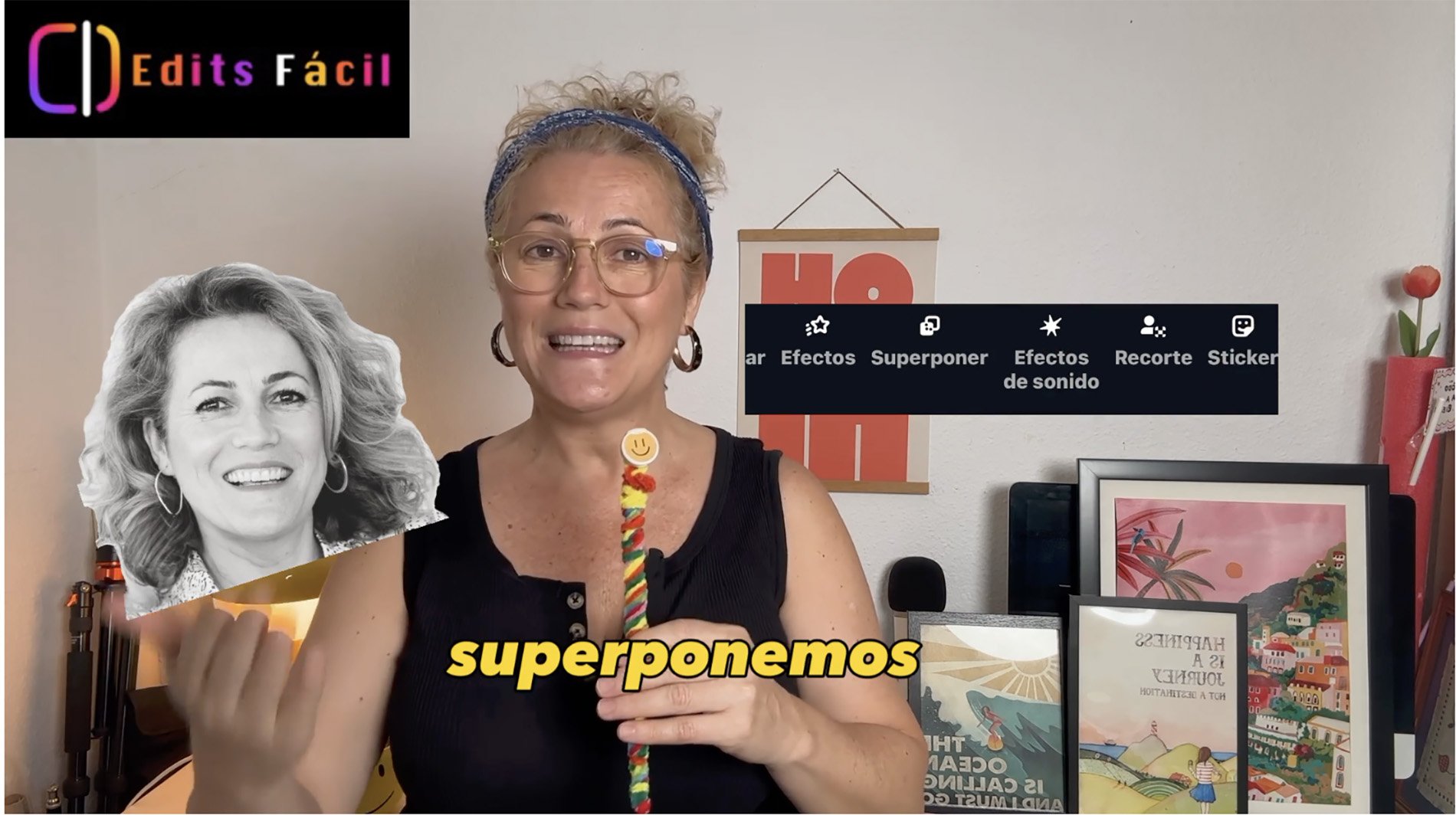 paloma la madre inspirada grabando un tutorial de Edits app